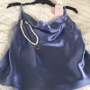 Spaghetti strap silky top